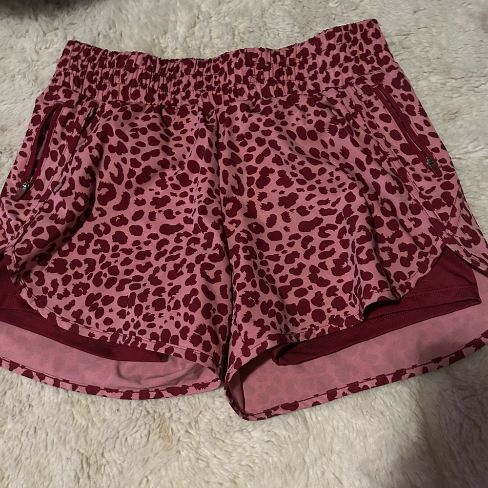 Avia Burgundy Leopard Print Shorts